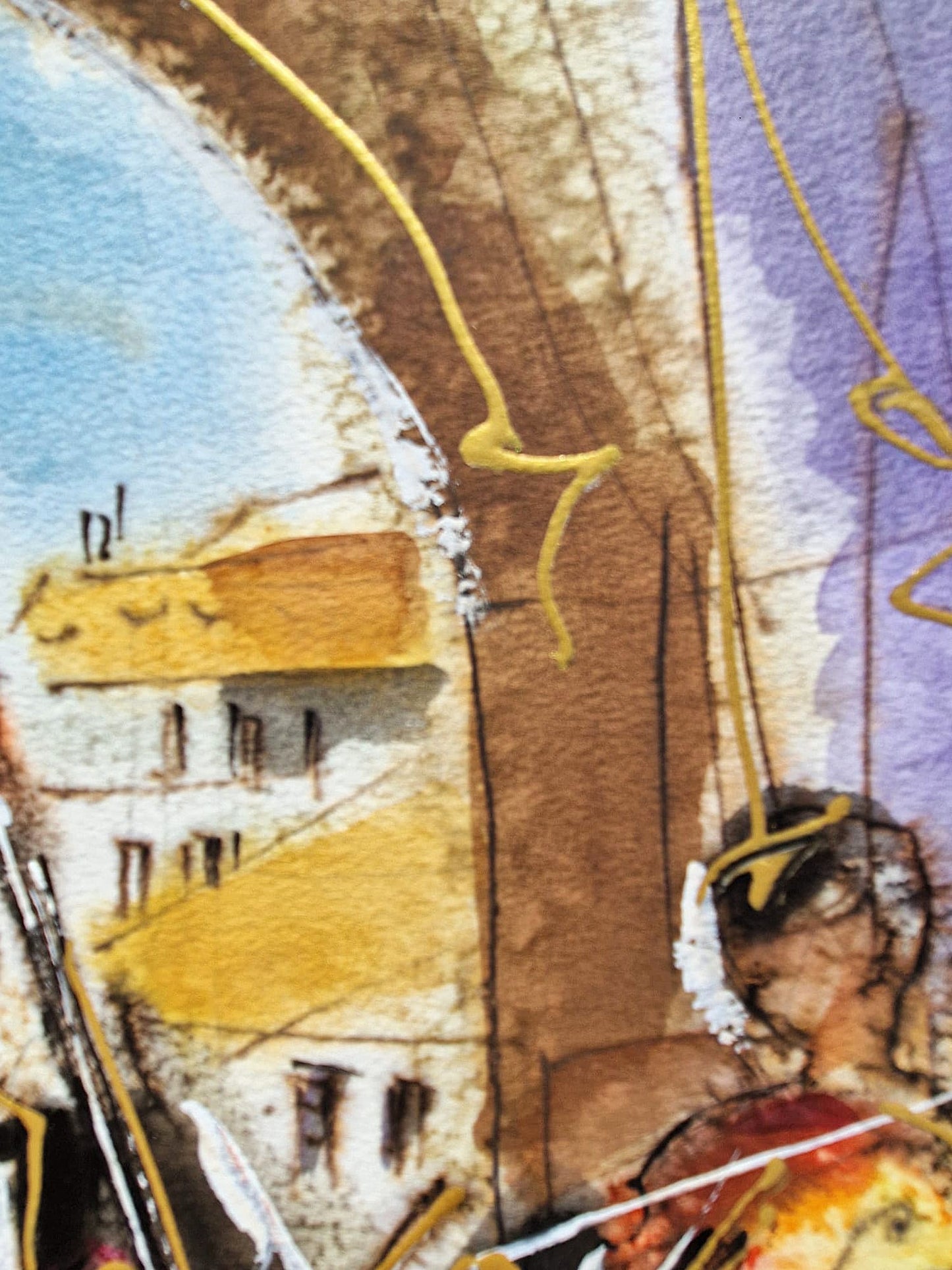 MICHAEL ROZENVAIN - Musical Florence (UNIQUE - Watercolor) (Unframed)