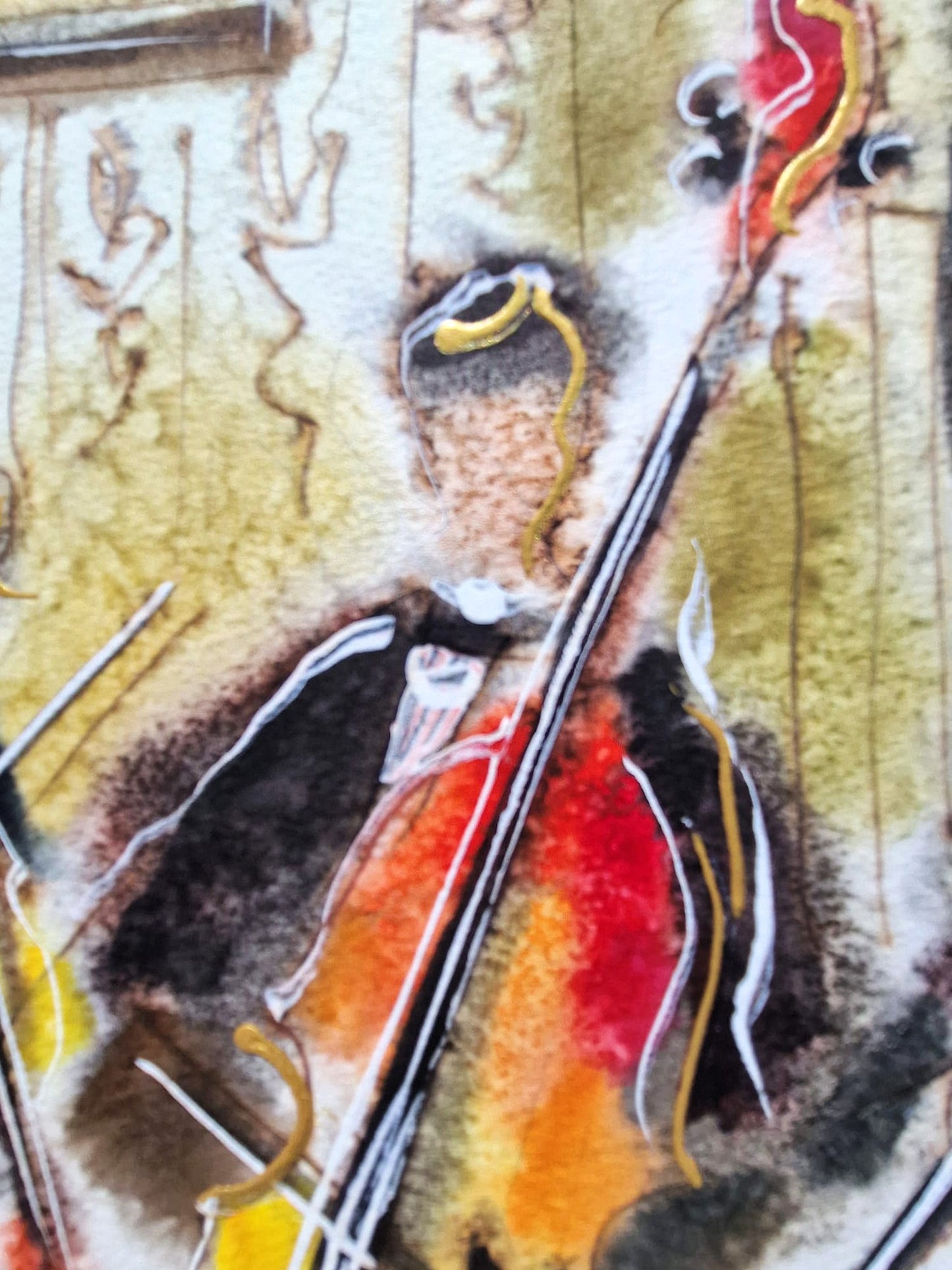 MICHAEL ROZENVAIN - Intimate Orchestra (UNIQUE - Watercolor) (Unframed)