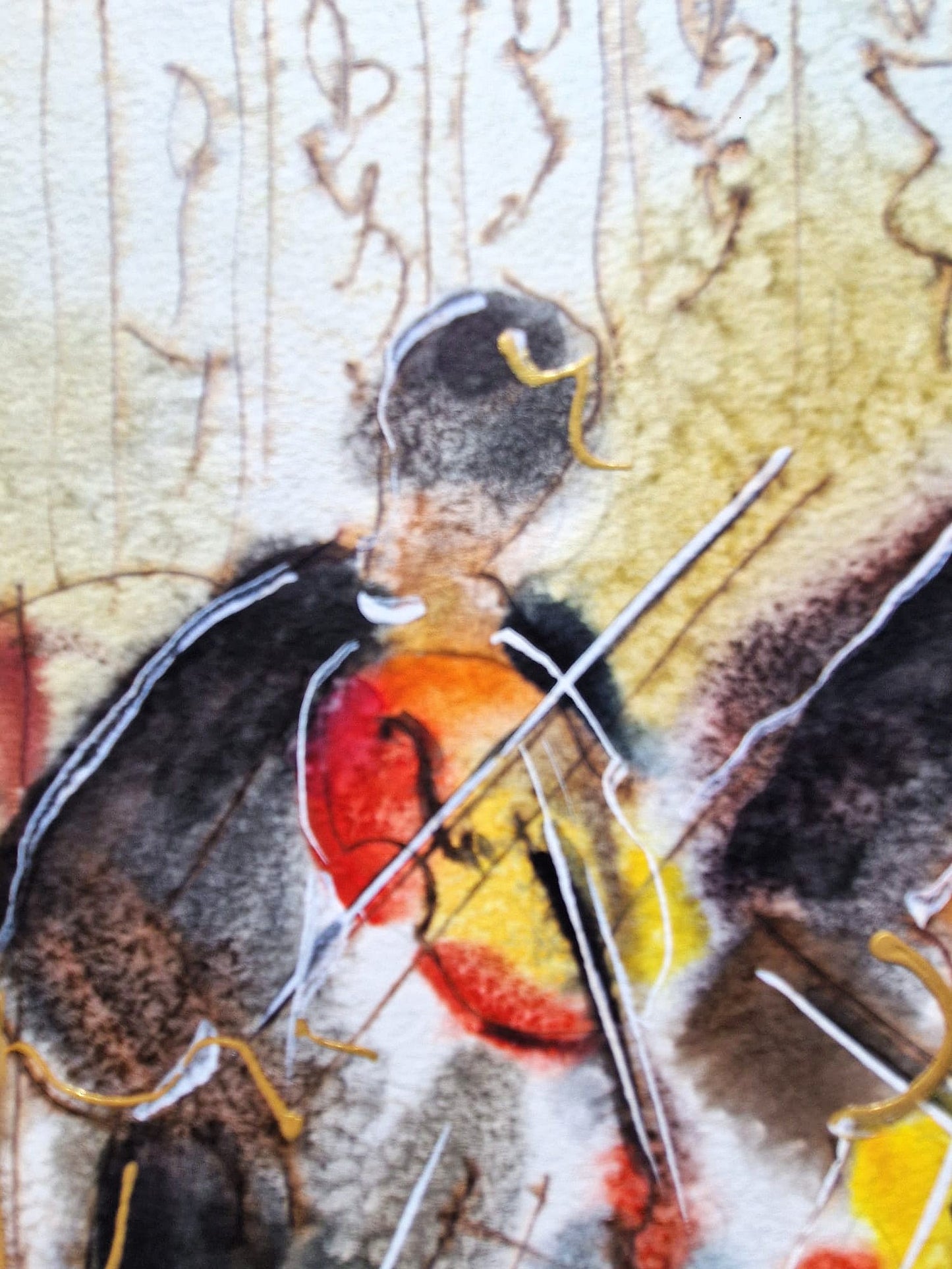 MICHAEL ROZENVAIN - Intimate Orchestra (UNIQUE - Watercolor) (Unframed)