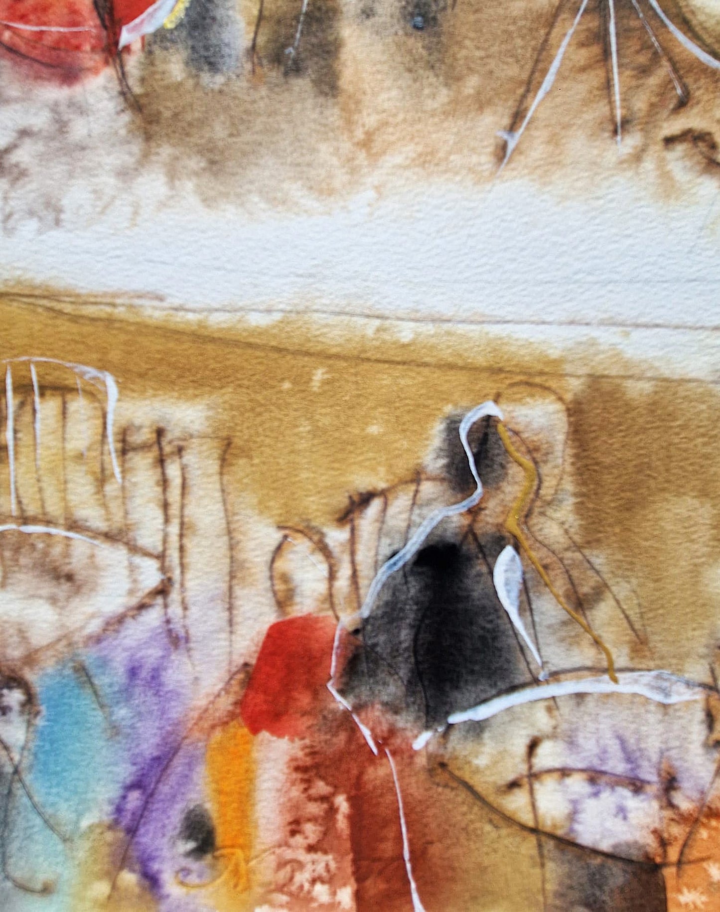 MICHAEL ROZENVAIN - Jazz Session (UNIQUE - Watercolor) (Unframed)
