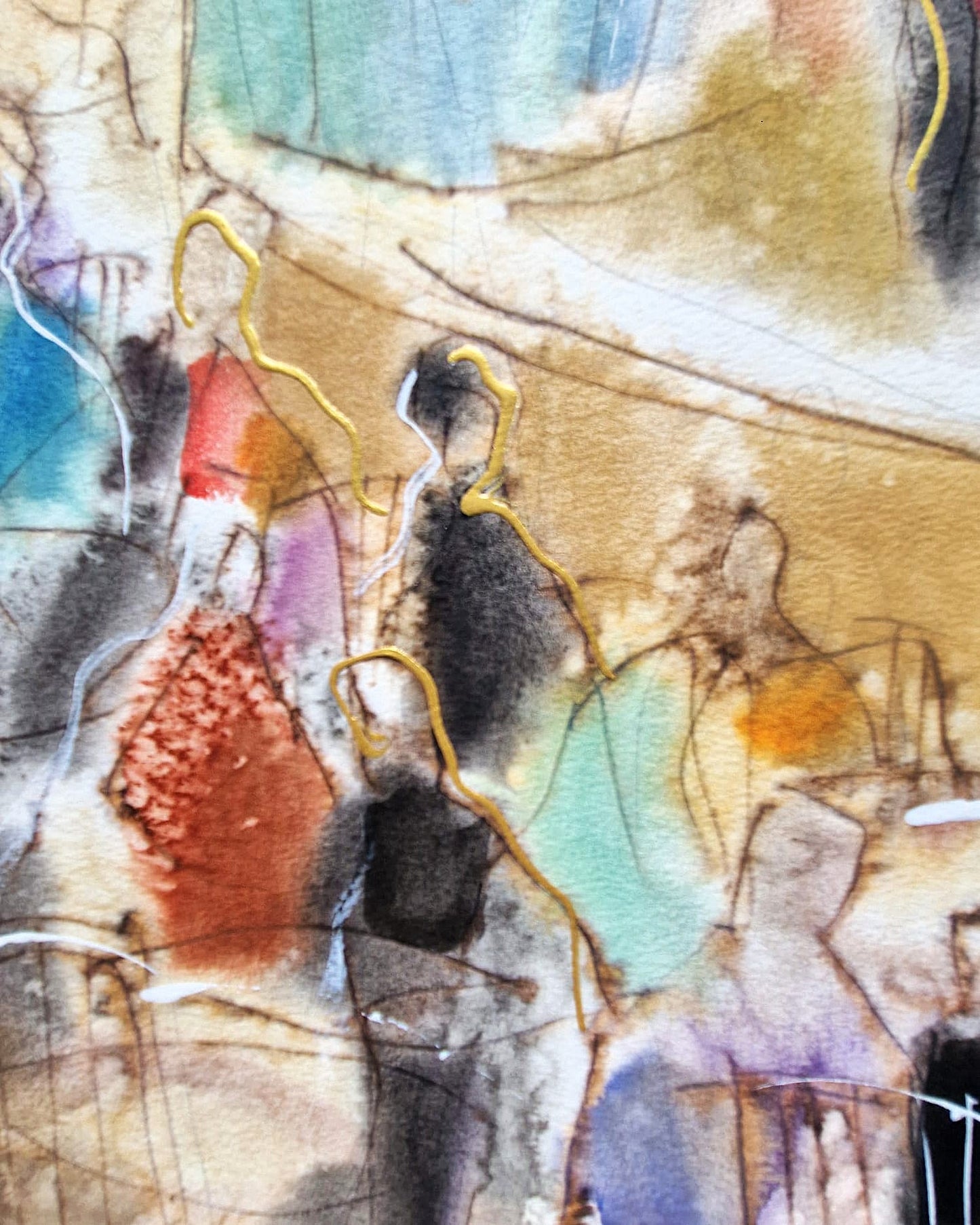 MICHAEL ROZENVAIN - Jazz Session (UNIQUE - Watercolor) (Unframed)