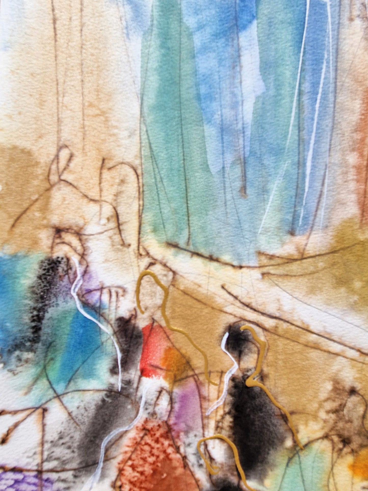 MICHAEL ROZENVAIN - Jazz Session (UNIQUE - Watercolor) (Unframed)