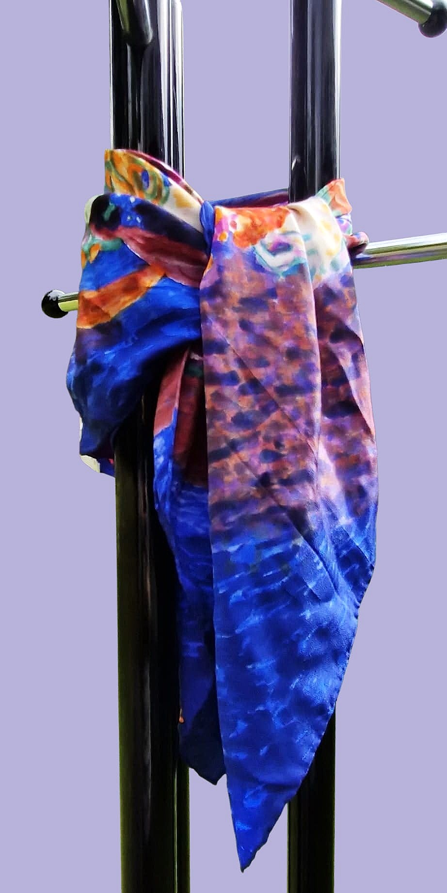 GUSTAV KLIMT - Le Vergini (Handmade Ladies' Scarf - Blue)