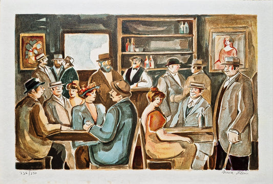 NORA KLEIN - The Gathering at the Local (Unframed), Serigraph