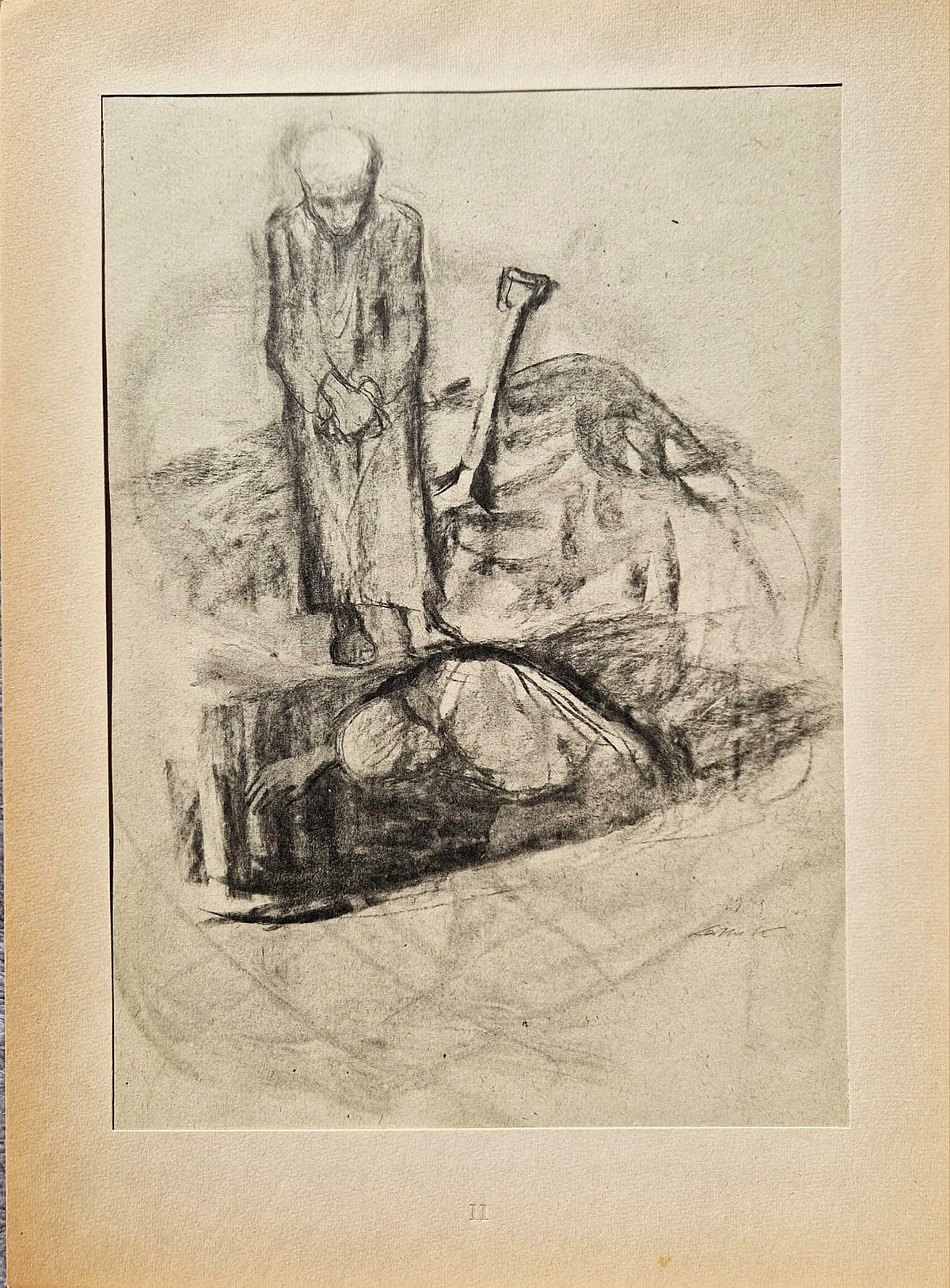 Käthe Kollwitz – Keď stojím a kopem si vlastný hrob (bez rámu), vysokokvalitná kolotypia