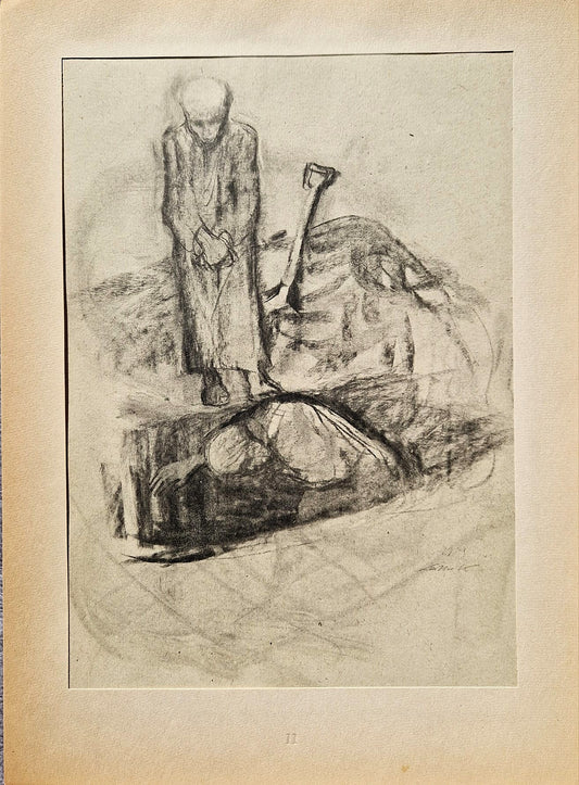 Käthe Kollwitz – Keď stojím a kopem si vlastný hrob (bez rámu), vysokokvalitná kolotypia