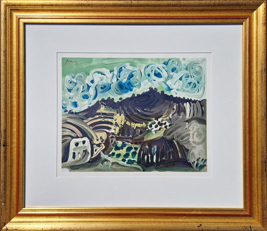 PABLO PICASSO - Vue depuis l'atelier de l'artiste (MOURLOT PARIS) (Framed) Lithograph