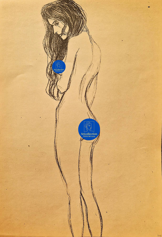 GUSTAV KLIMT – Stojaci ženský akt v profile I (Bez rámu), litografická tlač
