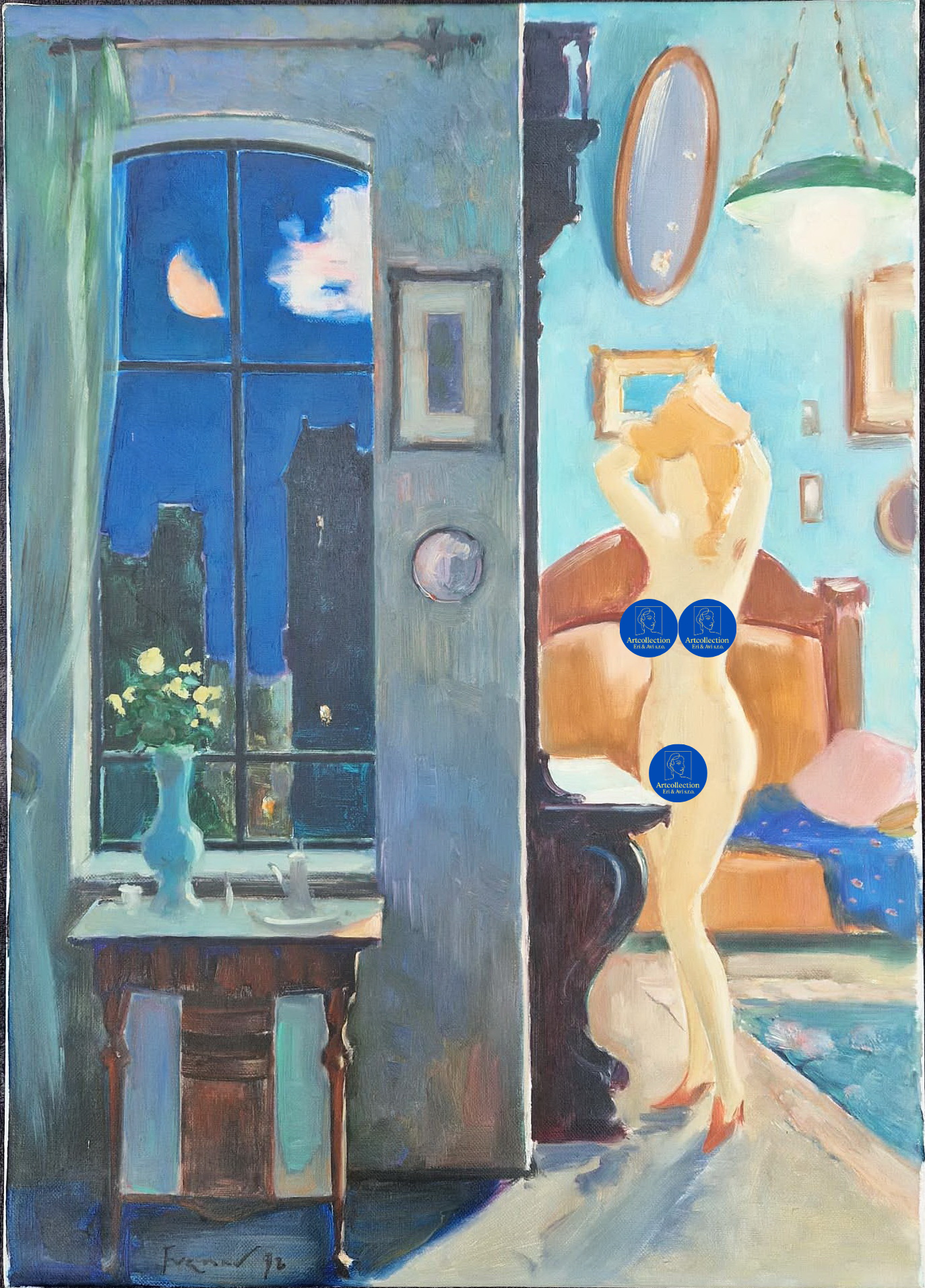 MARK FURMAN - Midnight Muse in Berlin  (UNIQUE - Oil painting )