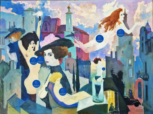 MARK FURMAN - Floating Dreams over Berlin (UNIQUE - Oil painting)