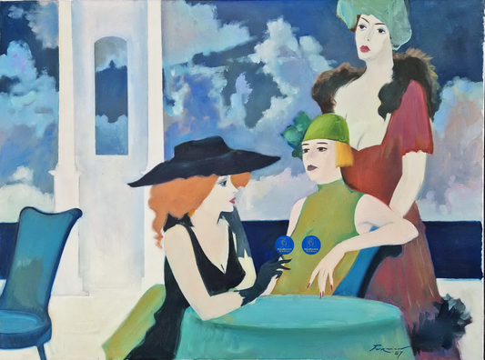 MARK FURMAN - Evening on the Terrace (UNIQUE - Oil painting)