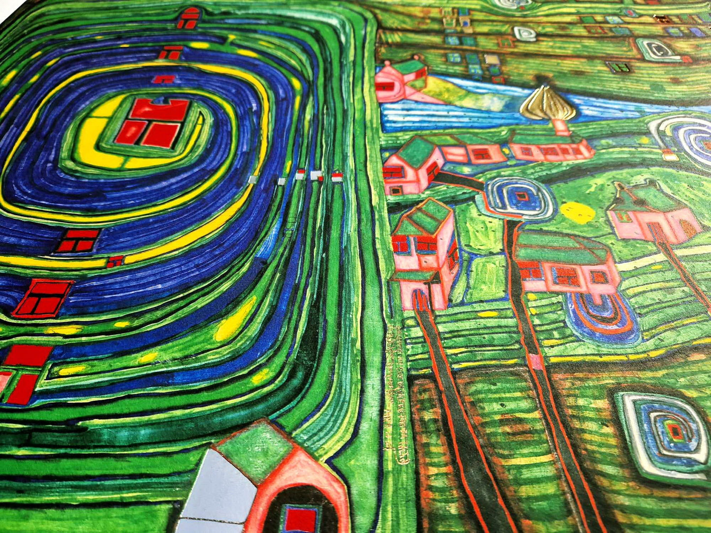 FRIEDENSREICH HUNDERTWASSER - Grass for those who cry (Unframed) + CERTIFICATE, Granolithograph