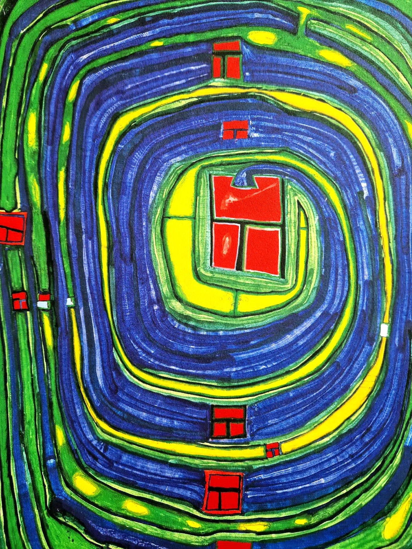 FRIEDENSREICH HUNDERTWASSER - Grass for those who cry (Unframed) + CERTIFICATE, Granolithograph