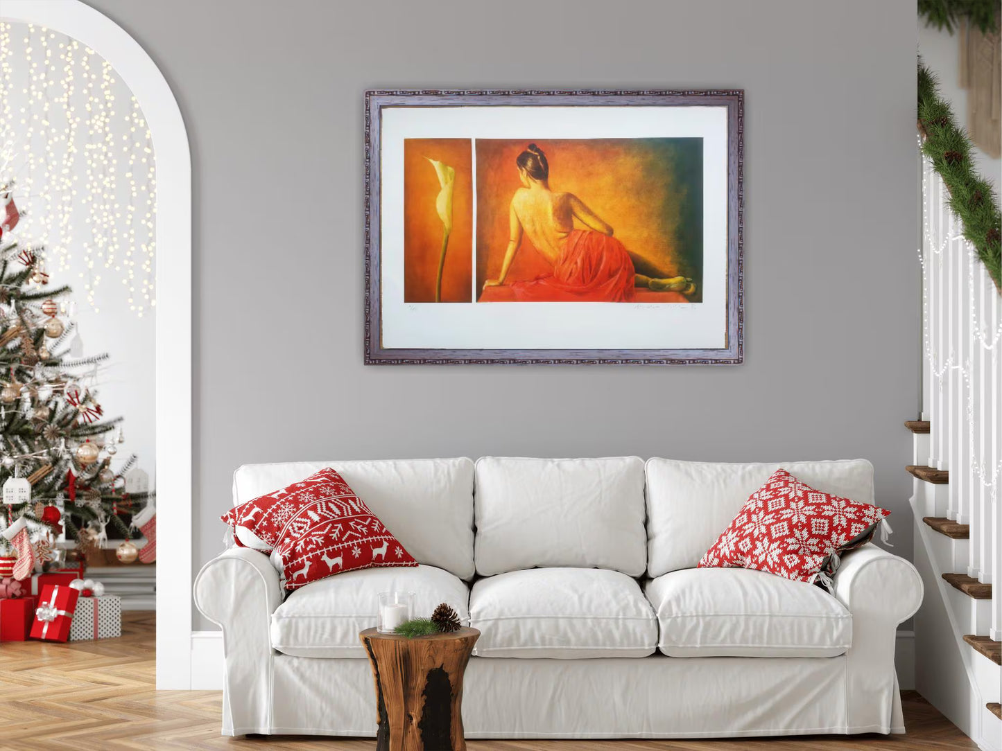 ANDREAS SCHOLZ - Akt mit Calla Links (Unframed), Lithograph