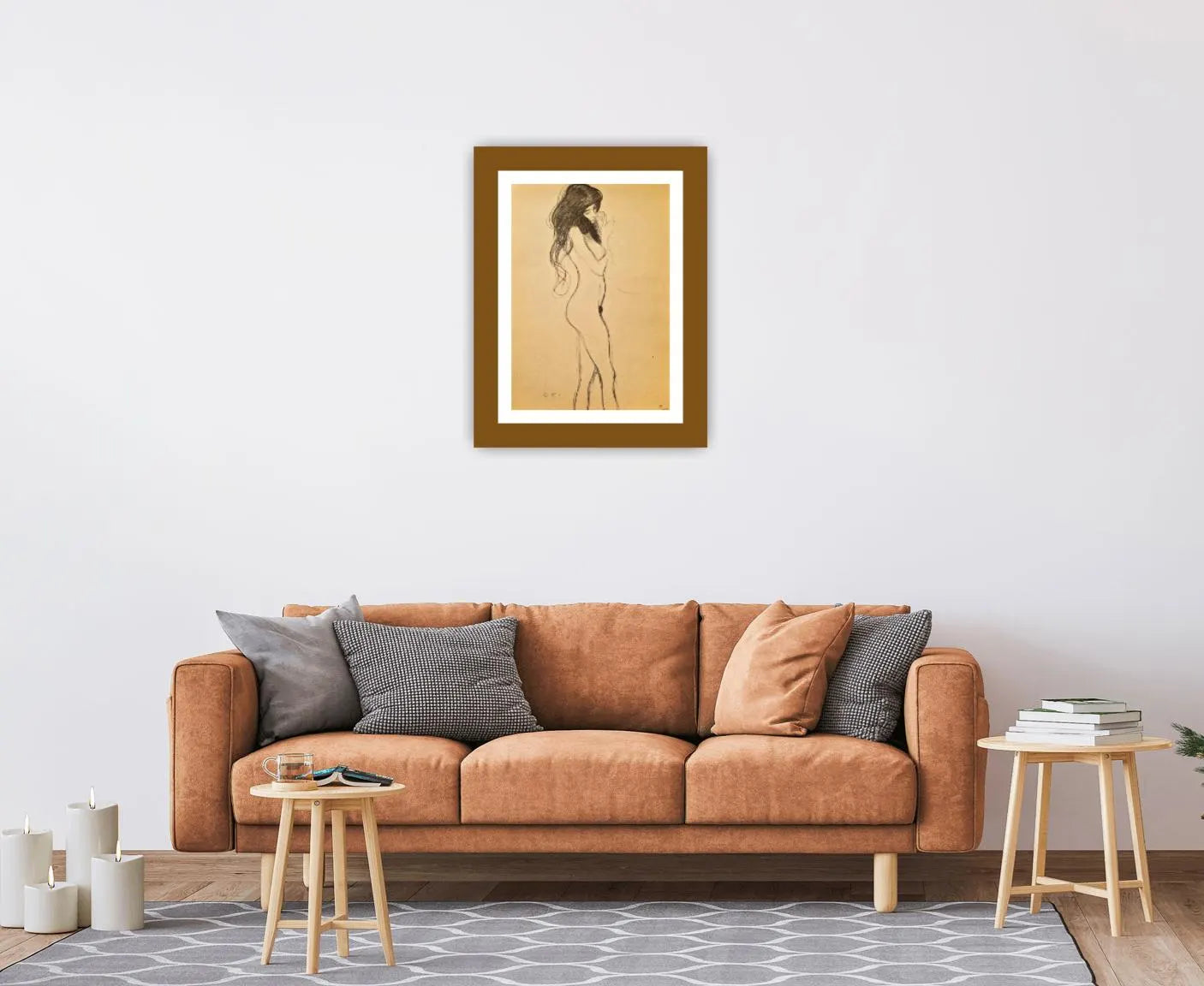 GUSTAV KLIMT - Stojaca ženská postava z profilu II (bez rámu), litografická tlač