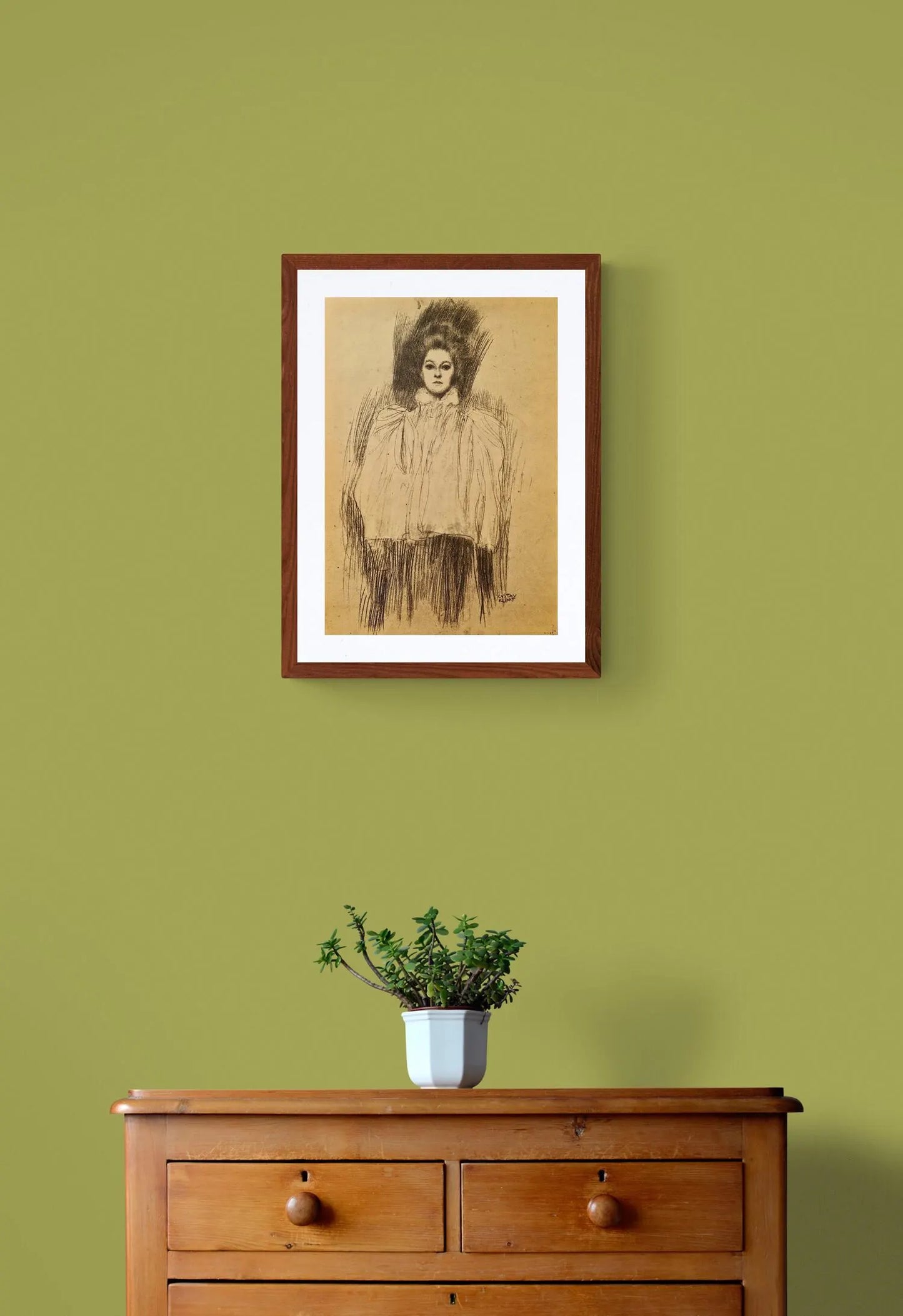GUSTAV KLIMT – Stojaca žena v plášti (bez rámu), litografická tlač