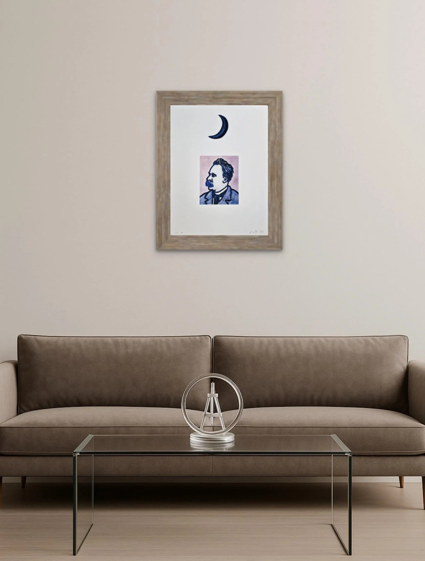 C.O. PAEFFGEN (C.O.P) - "Mond über Nietzsche" (Mesiac nad Nietzschom) (Bez rámu), Serigrafia