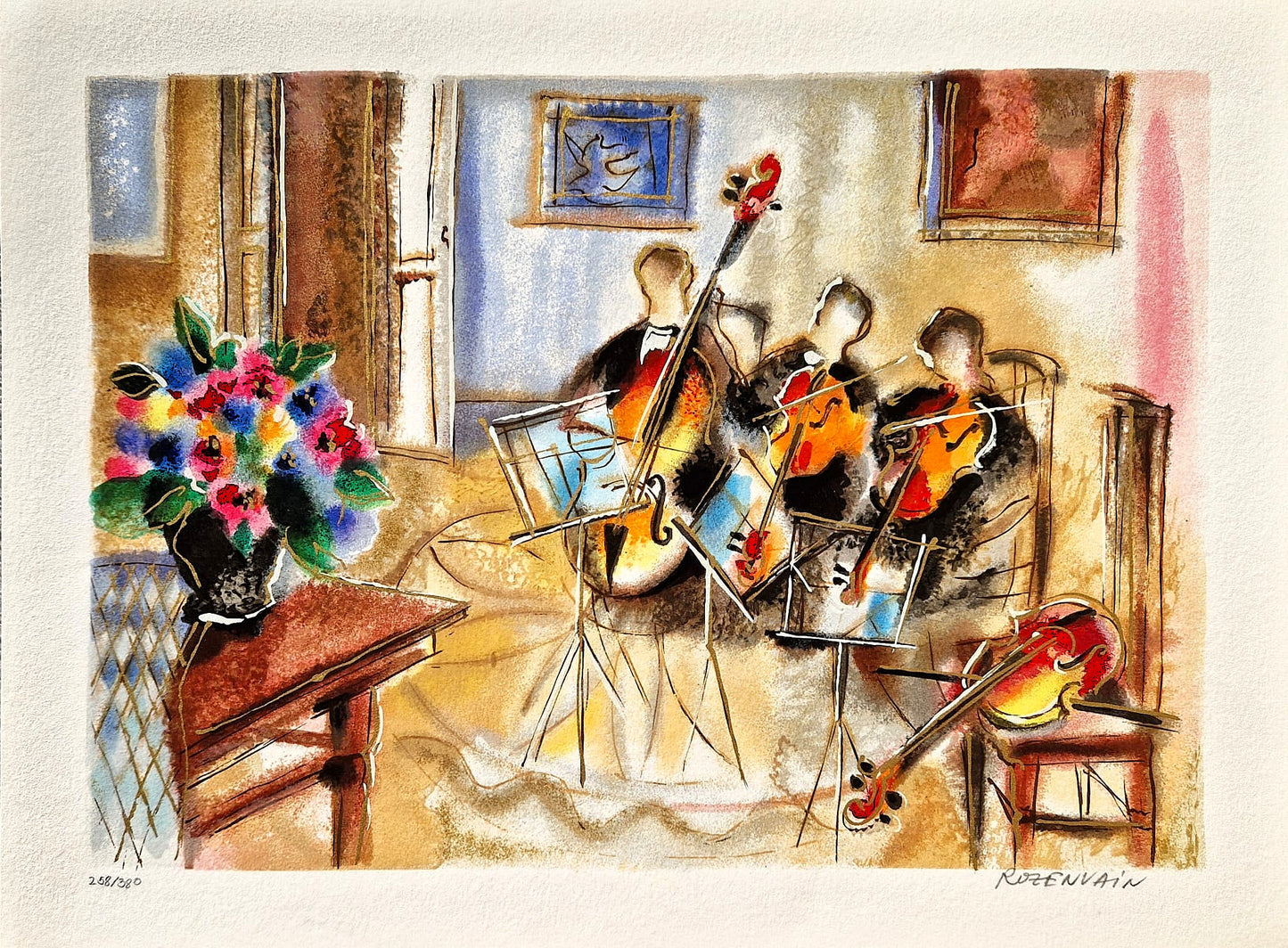 MICHAEL ROZENVAIN - Drawing Room Trio (Unframed) Serigraph